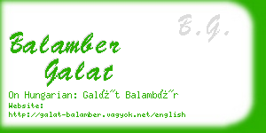 balamber galat business card